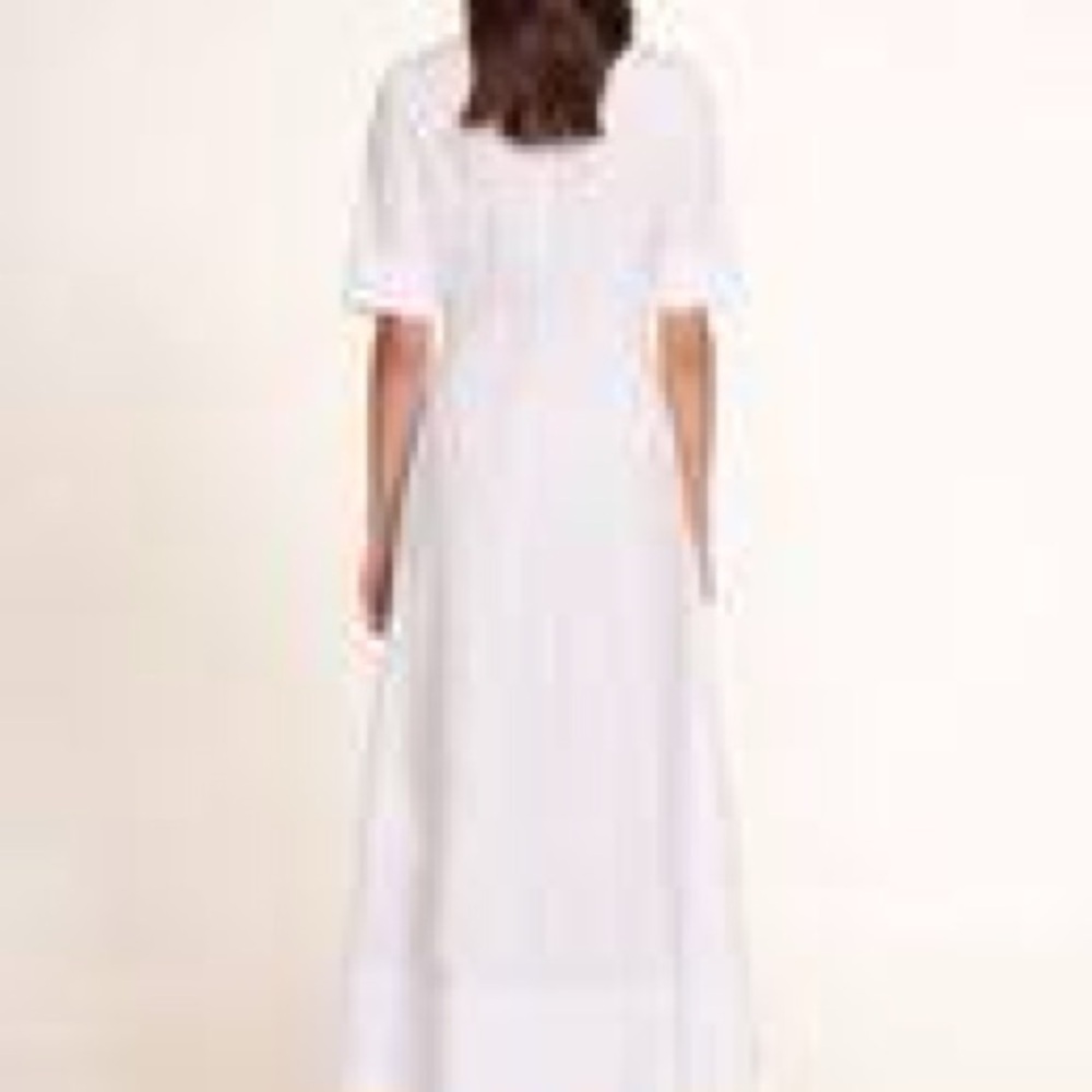 New NWT STAUD  Joan Collared Maxi Shirtdress White - Picture 3 of 6